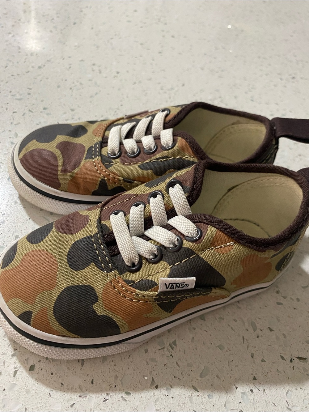 Vans Kids Camo Canvas Lace-Up Sneakers - Brown/Green/Black